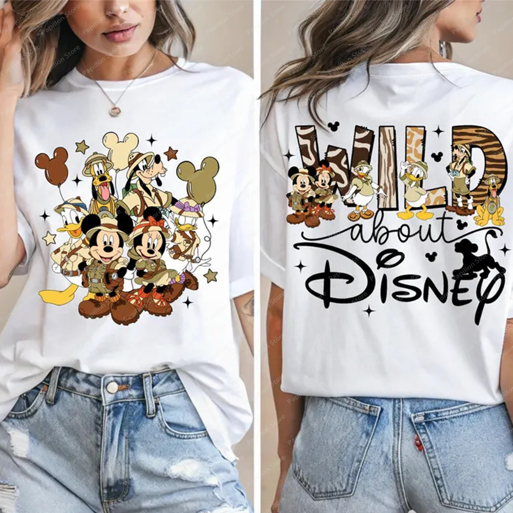 Camiseta Premium em Algodão Puro]SISI Disney Animal Reino Mickey Safari T Rei Leão Moletom Amigos Selvagem Sobre Minnie em Oferta na Shopee