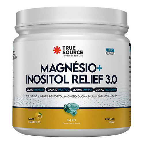 Magnésio + Inositol Relief 3.0 True Source Sabor Maracujá X 350g
