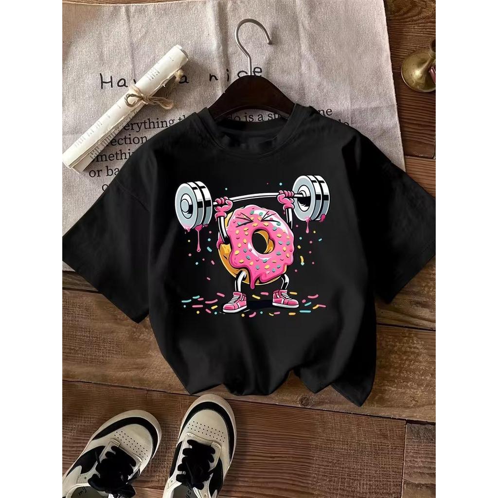 Camiseta Feminina Algodão Premium Adulto Plus Size Infantil Streetwear Donouts Academia Rosquinha Doce Treino musculação