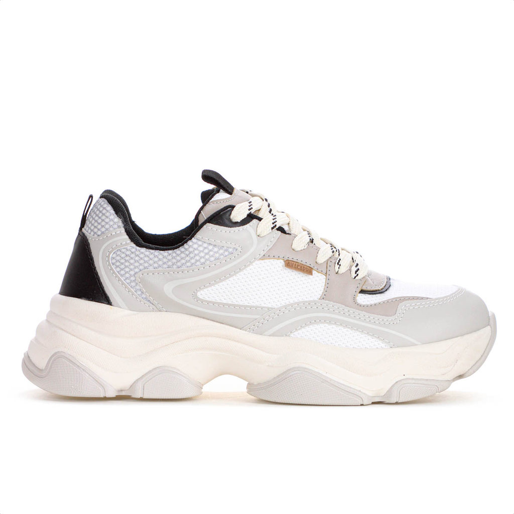 Tênis Anacapri Alexa Robusto Cinza Branco e Preto - Feminino em Oferta na Shopee