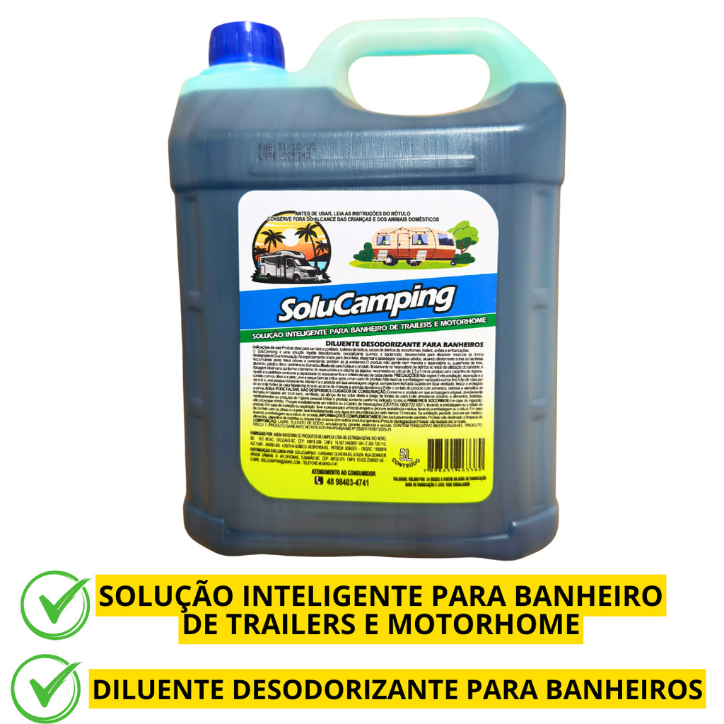 Diluente Desintegrador Desodorizante para banheiros de trailers,motorhome,acampamentos 5L