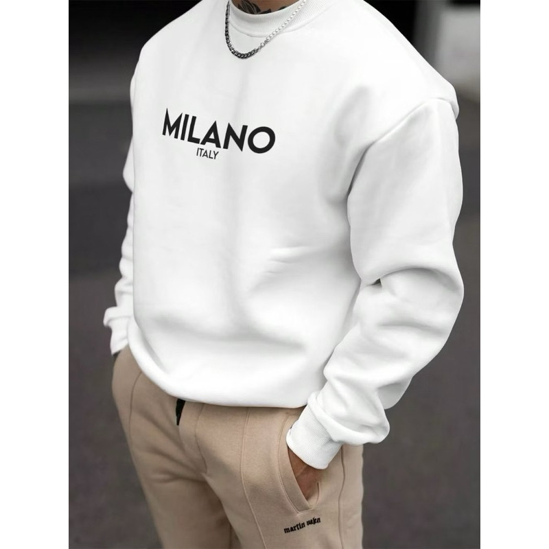 Blusa de frio Milano Estampado Moletom Gola Redonda