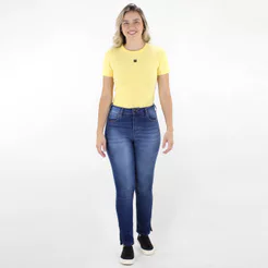 Calça Jeans CLC Colcci Skinny Media C/ Fenda Lateral Azul - Feminino