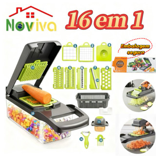 Cortador Multifuncional 16 em 1 Profissional Cozinha | Fatiador Ralador Aço Inox para Vegetais e Frutas em Oferta na Shopee