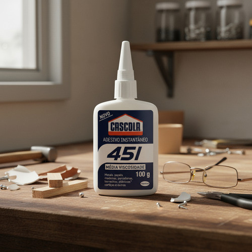 Cola Instantânea Cascola Adesiva 451 Alta Resistência 100g - 451 — imagem 2 de 2