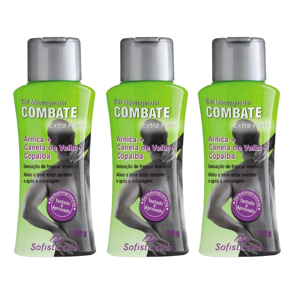 Kit 3 Gel Combate Canela De Velho Sofisticatto 200ml