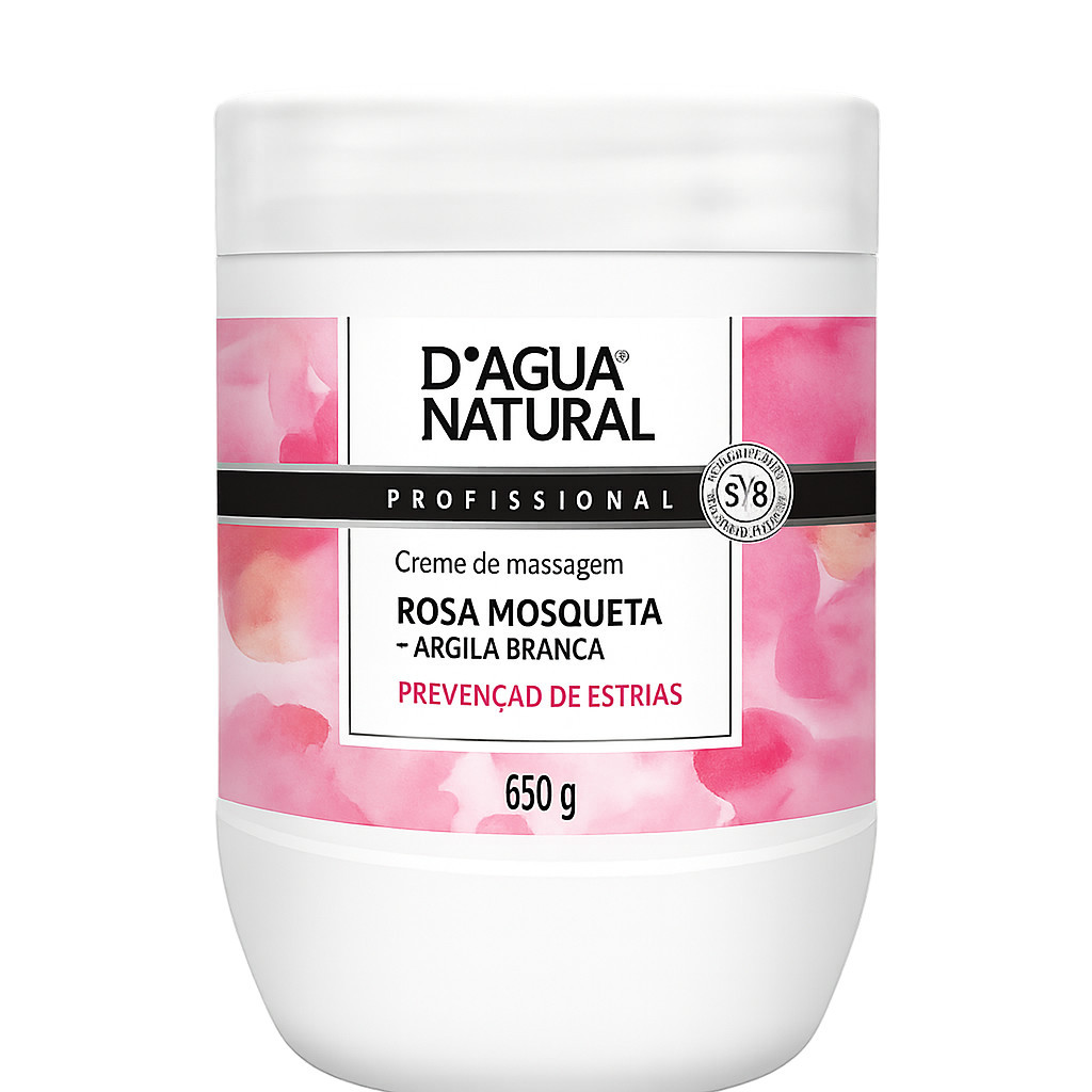 Creme Para Massagem D’Água Natural Rosa Mosqueta 650g em Oferta na Shopee