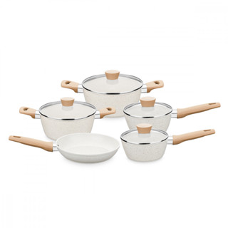 Jogo de Panelas Carmela Vanilla MTA 5 Peças Antiaderente Revestimento Cerâmica - 8481 em Oferta na Shopee