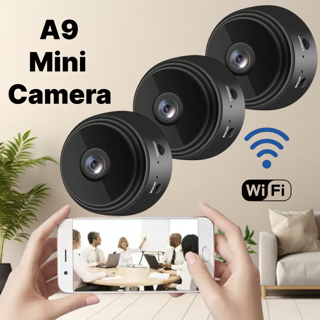Kit 3 Novo A9 HD Mini com visão noturna Wifi Câmera 1080P Vigilância
