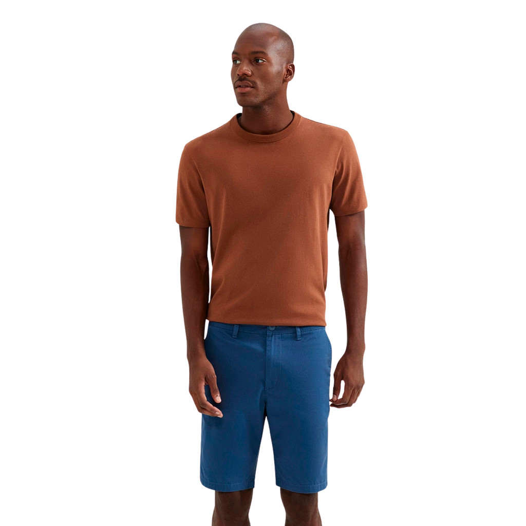 Bermuda Masculina Hering Azul Básica Chino Em Sarja