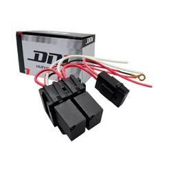 Kit 2 Relé Auxiliar 12v 40a Soquetado Fusível e Chicote Rele Duplo Resistor Farol Buzina Uso Geral