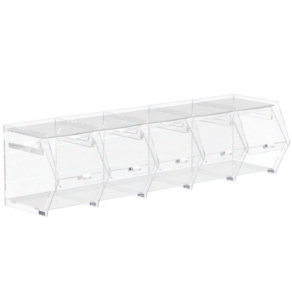 Baleiro Idealle em Acrílico Cristal com 5 Nichos  Horizontal