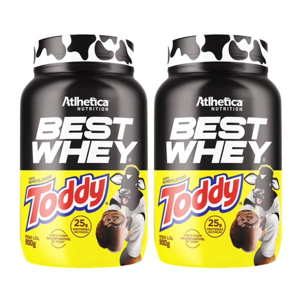 Kit 2 Best Whey Protein 900g Achocolatado Toddy Atlhetica