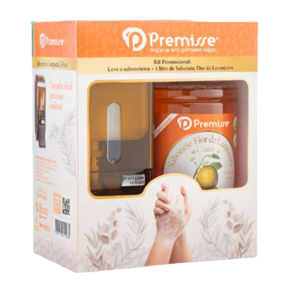 Kit Dispenser Recarregável 400ml + Refil Sabonete Líquido 1L Casa Comércio Hospital Clínica Salão