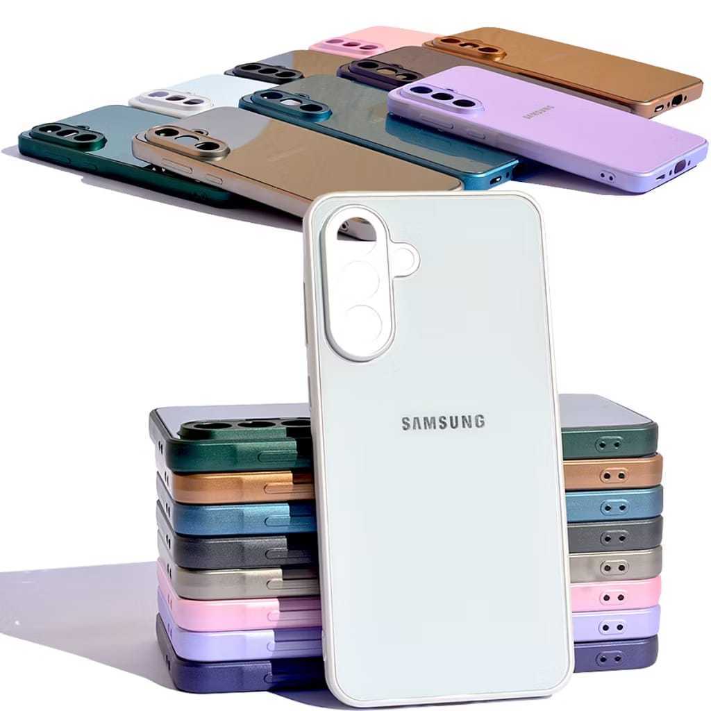 Capa Sansung Modelos do S20FE Até S25 EDGE Material Acrílico Espelhado Aveludado Por Dentro