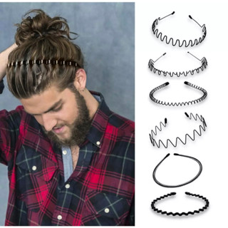 Kit 2 Tiaras Masculinas de Ferro – Arco Diadema de Metal com Design de Ondinhas em Oferta na Shopee