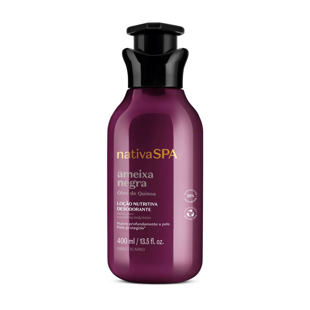 Loção Hidratante Desodorante Corporal Nativa Spa Ameixa Negra O Boticário 400ml REF 48281
