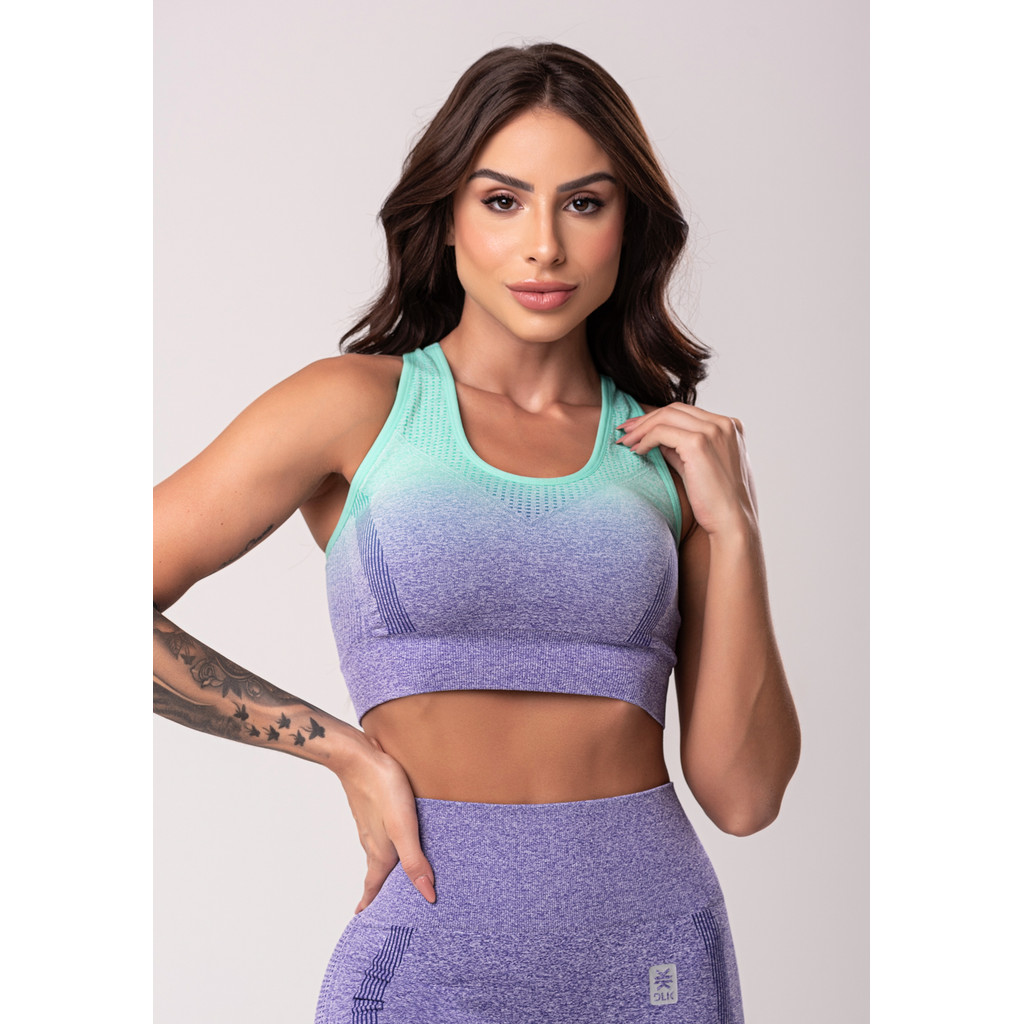 TOP FITNESS FEMININO MODELO NADADOR SEAMLESS DLK