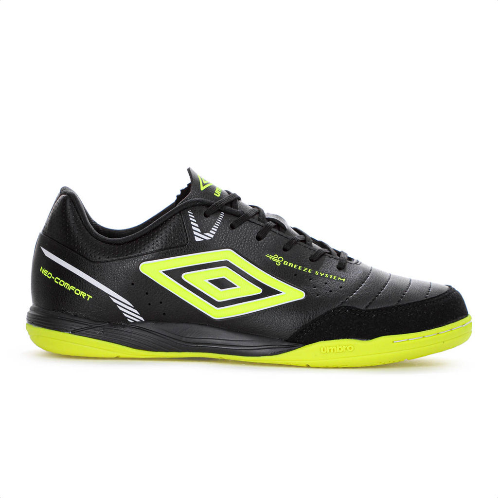 Chuteira Umbro Futsal Neo Comfort Preto Verde Limão e Branco - Masculino em Oferta na Shopee