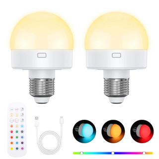 Lâmpada Recarregável LED Magnética GTP-1347 Bocal E26/E27 com Controle Remoto – 15 Cores