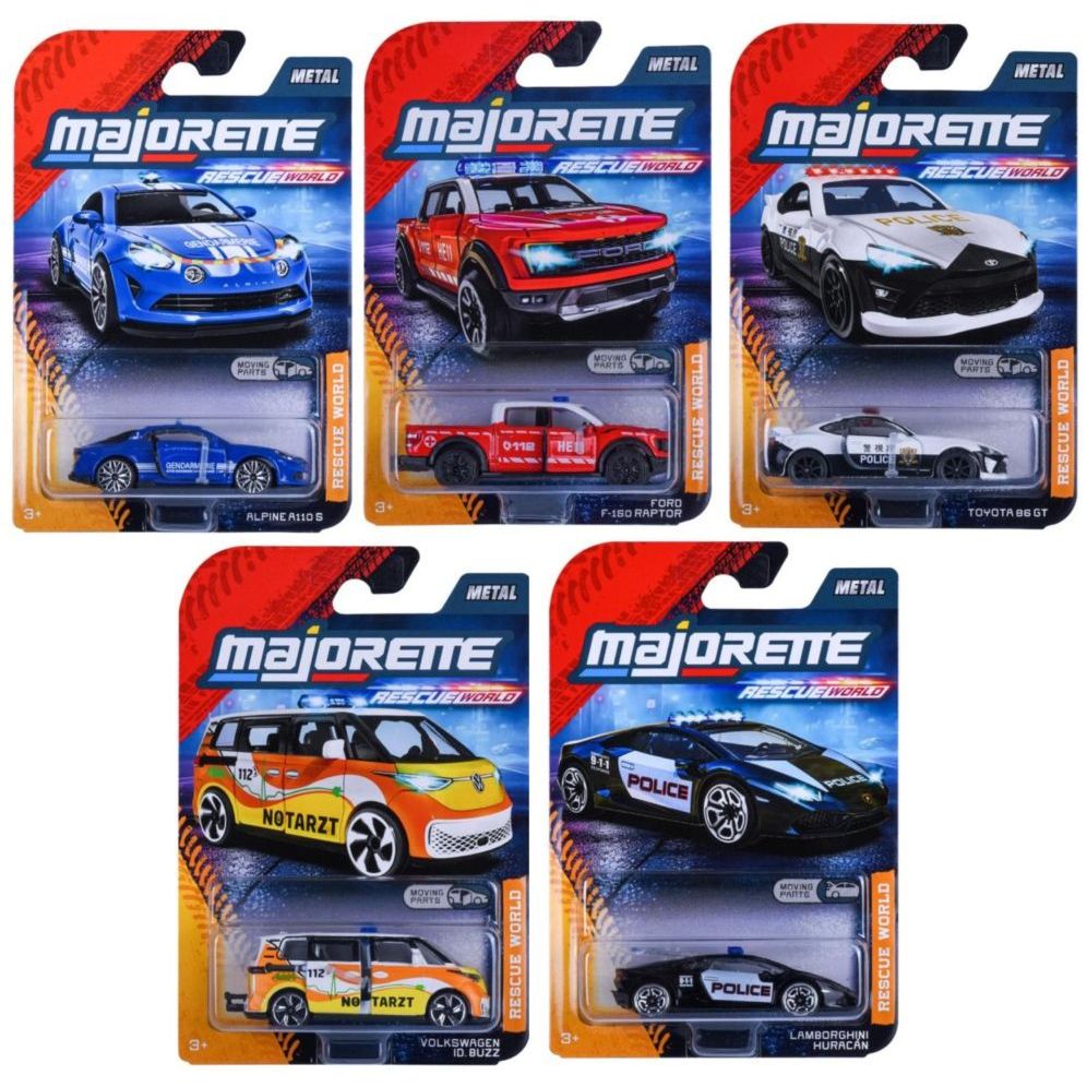 Coleção c/ 5 Miniaturas Rescue World Premium - 1/64 - Majorette