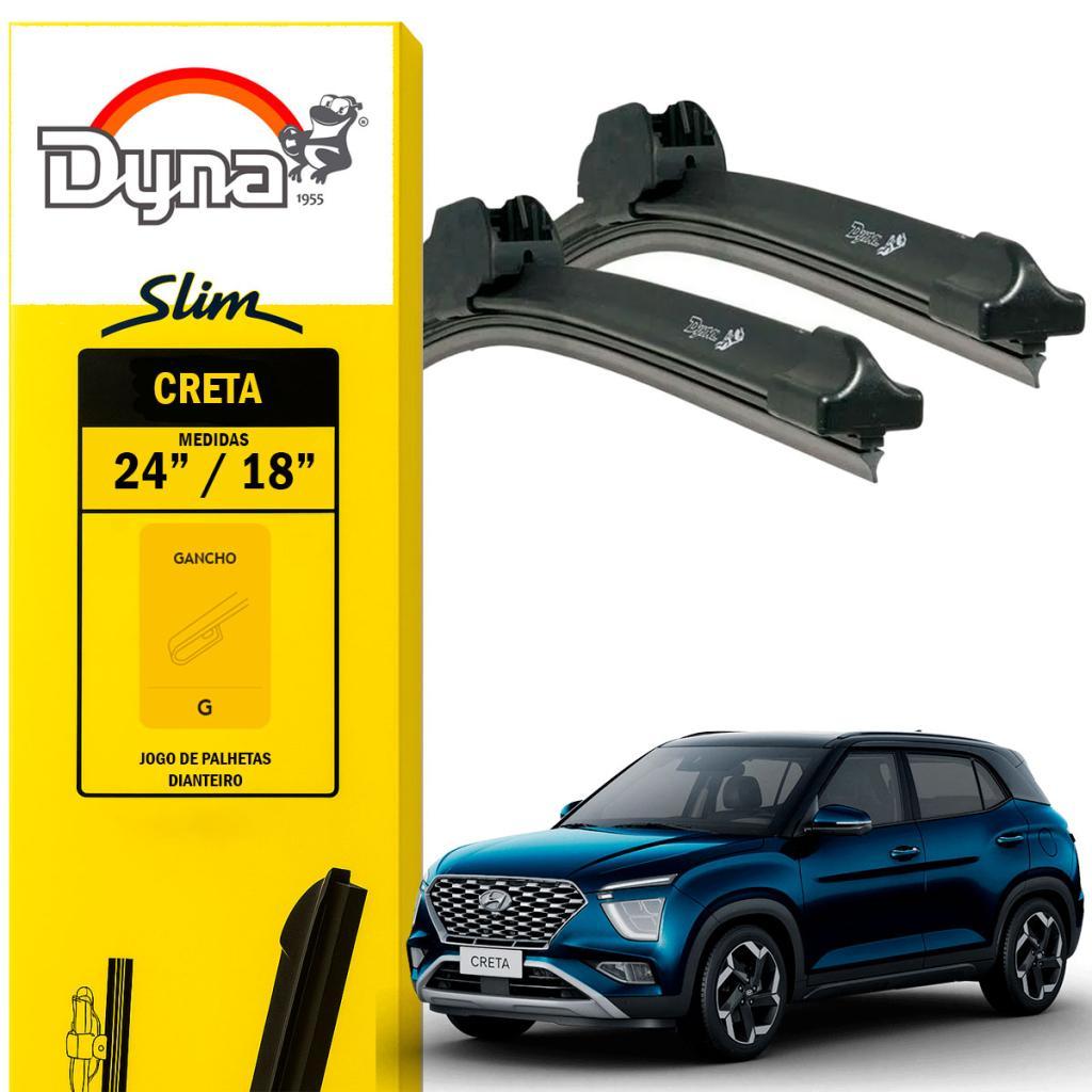 Par palheta parabrisa dianteiro Creta 2021 a 2024 Original Dyna Alta Durabilidade