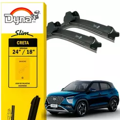 Par palheta parabrisa dianteiro Creta 2021 a 2024 Original Dyna Alta Durabilidade