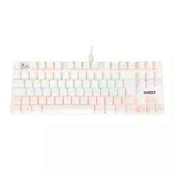 Teclado Mecanico Mancer Ghoul MK3, RGB, ABNT2, Switch Huano Vermelho, Branco, MCR-GHM3-WH01