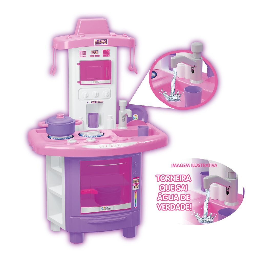 Kit Cozinha Infantil De Brinquedo Completa Sai Água de Verdade