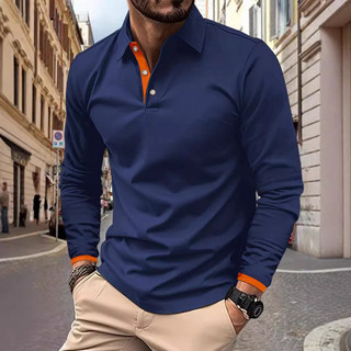 Camisa POLO Nova Camisa POLO Esportiva Masculina de Manga Comprida