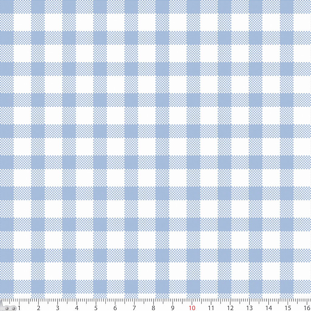 Tecido Tricoline Xadrez Azul Nuvem (7 mm) - Peripan - 50 x 150 cm