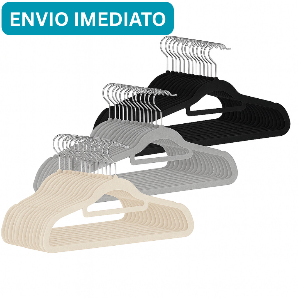 Kit Cabides Veludo Para Roupas Anti-derrapante Adulto Unidades Resistente Organizadores