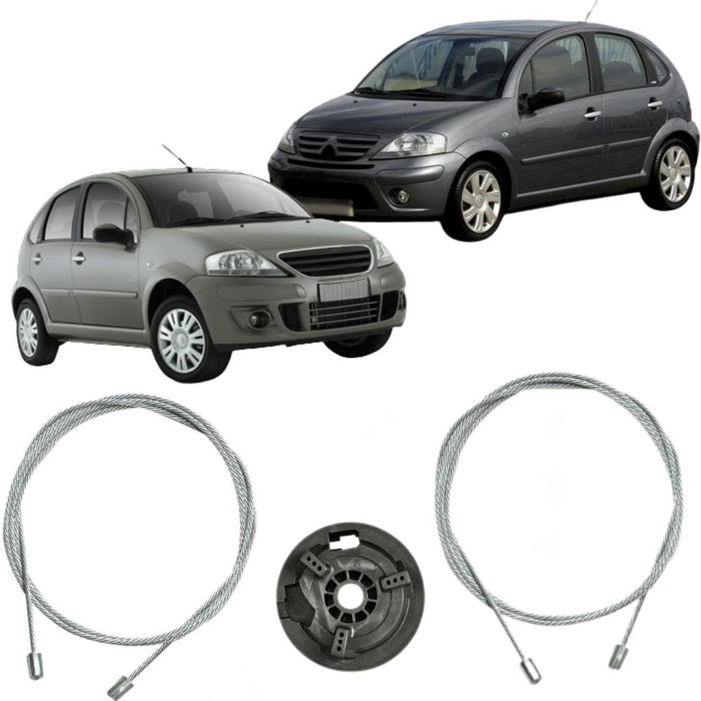 Kit Reparo de Vidro Elétrico Citroën C3 2007 a 2009 – Dianteiro Direito 4 Portas