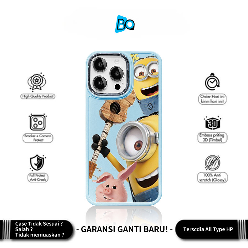 Nova Capa Protetora Minion Pig Para iPhone 7 8 11 12 13 14 15 16 17 XS XR PRO MAX PLUS Proteção Abrangente À Prova De Ch