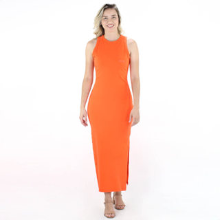 Vestido CLC Colcci Longo Small Laranja - Feminino em Oferta na Shopee