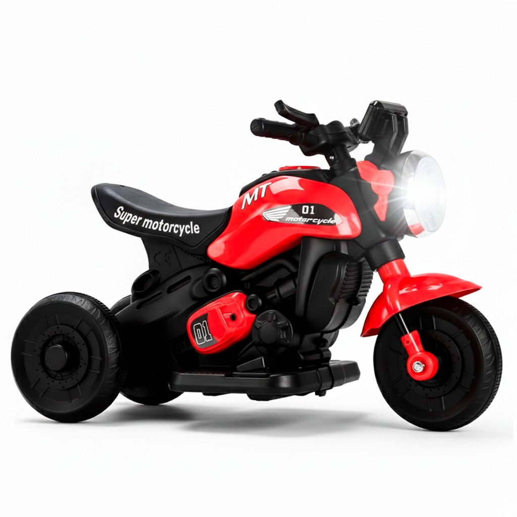 Mini Moto Elétrica Infantil 6V Com Luz E Som First Custom Vermelha - Zippy Toys