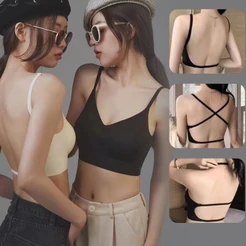 Sexy grande e sem costas em forma de u, beleza com estilingue, roupa íntima feminina, sem costura, , sutiã