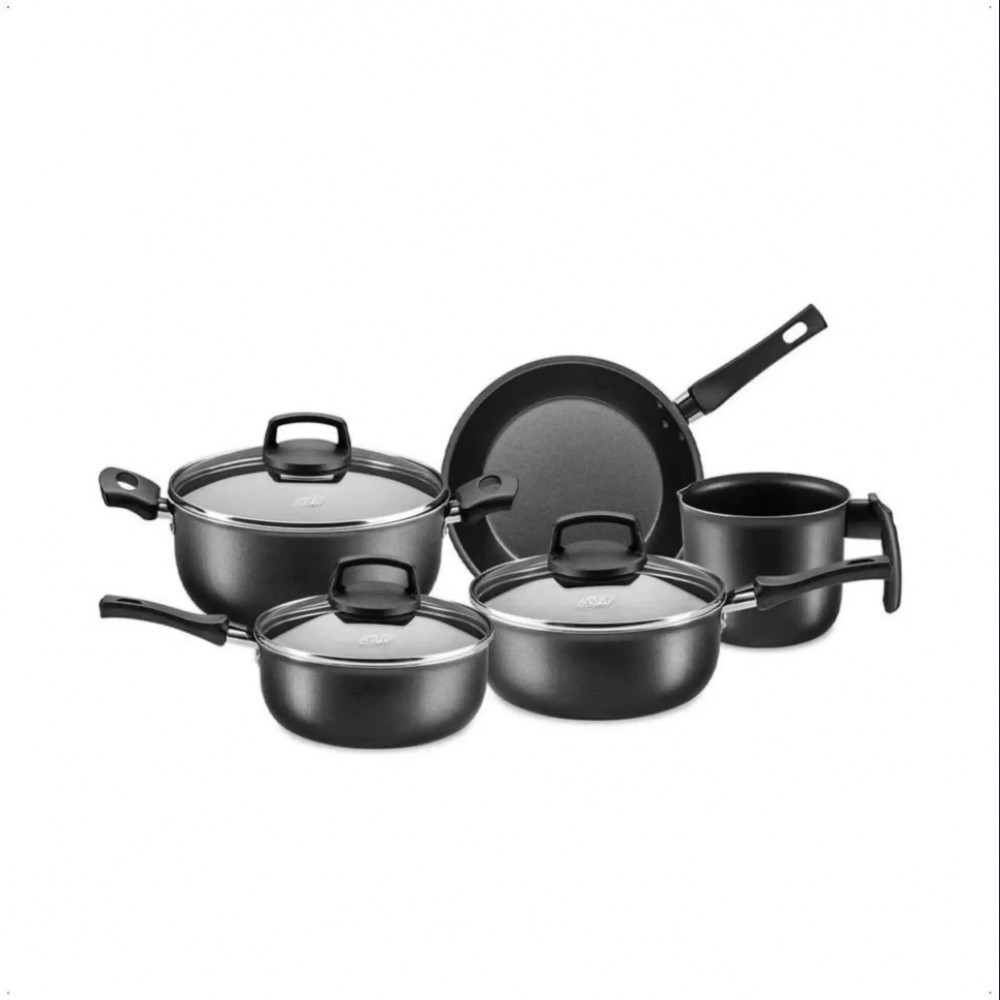 Conjunto de Panelas Antiaderente Safira Cristal 5 Peças Grafite MTA - 5670
