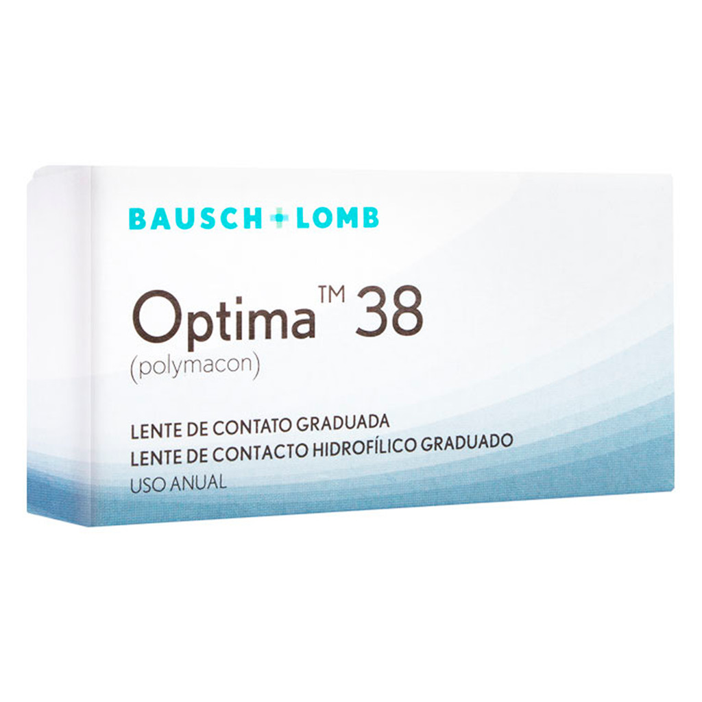 Lente de Contato Descarte Anual Bausch Lomb Miopia ou Hipermetropia Com Grau 1 Unidade por Caixa Optima 38