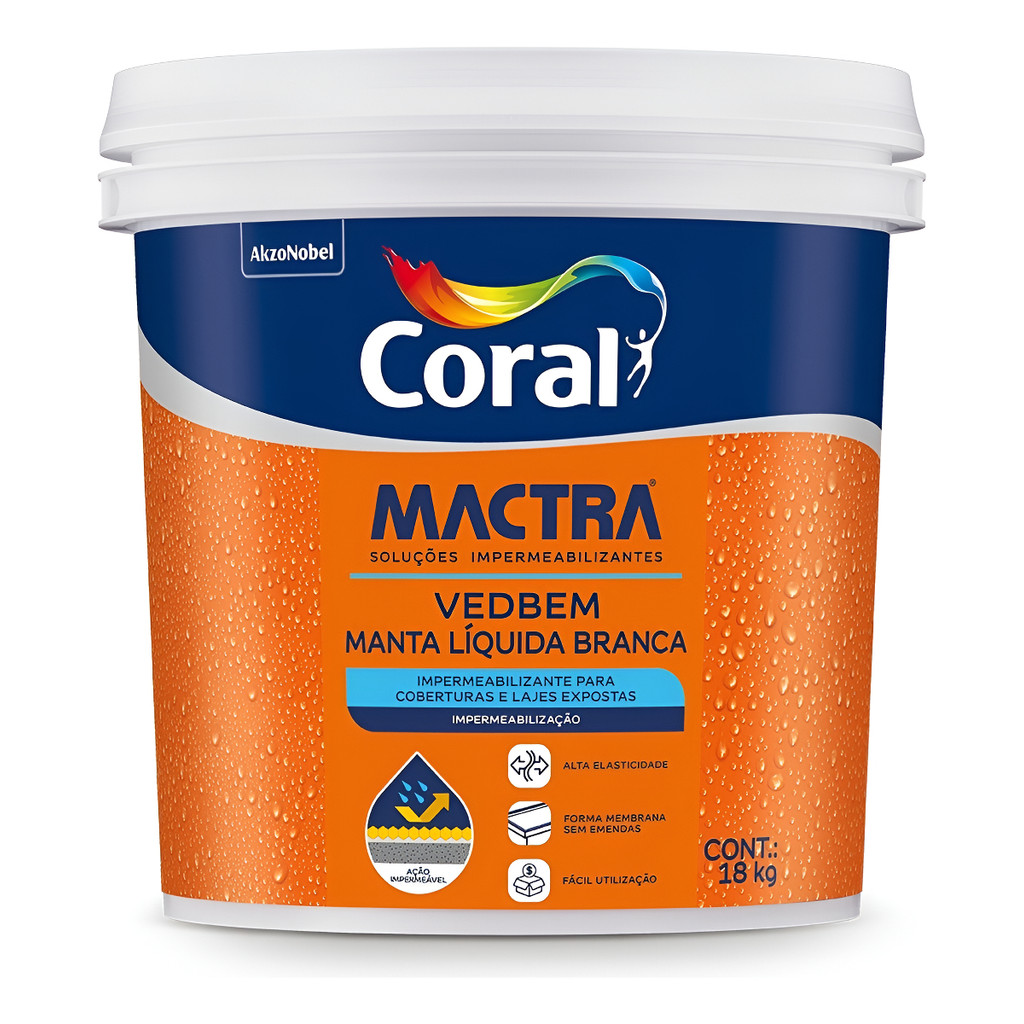 Vedbem Manta Liquida Branca 18kg Coral Mactra Acabamento Fosco Cor Branco
