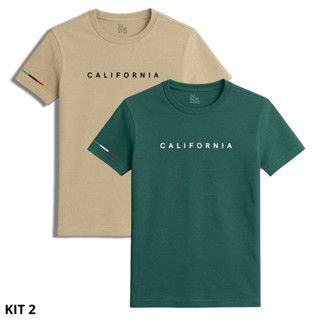 Kit 2 Camisetas camisa Masculinas California 100% Algodão em Oferta na Shopee