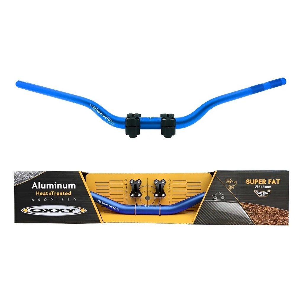 Guidão Oxxy 31.8mm Alto Bros 160 Fazer 250 Xre 300 Azul