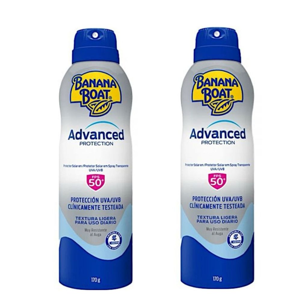 Kit 2 Protetor Bloqueador Filtro Solar Banana Boat Advanced Protection Resistente a Água Fps50 170g