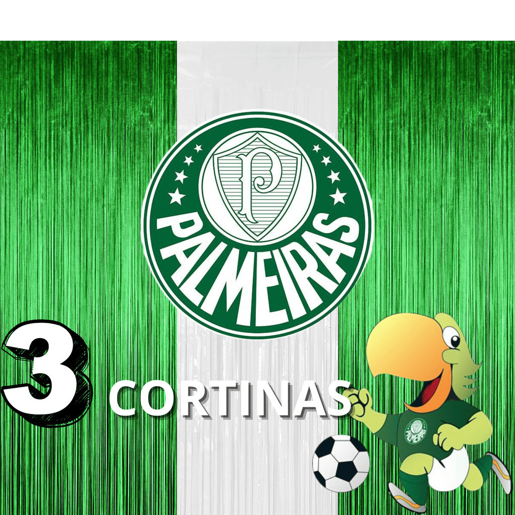 Kit 3 Cortina Metalizada Lisas Painel Decoração Banner PALMEIRAS, Festa , Aniversário Time Futebol em Oferta na Shopee