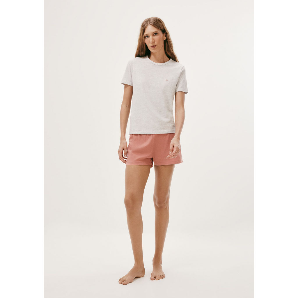 Pijama Curto Feminino Com Bordado em Oferta na Shopee