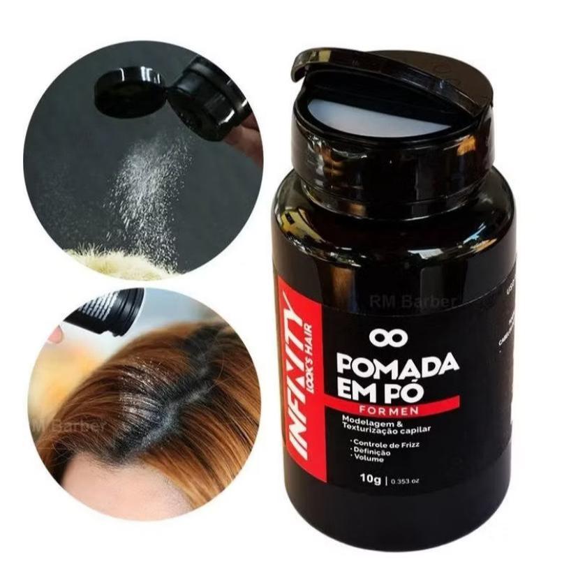 Pomada Modelador em Po para Cabelo Infinity Look`s Hair 10G Efeito Matte