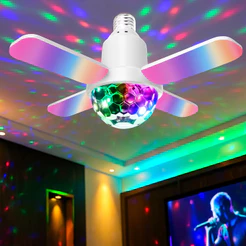 Luminária de Teto LED RGB Bluetooth e Controle Remoto 24W 50W Alto-Falante Dobrável E27