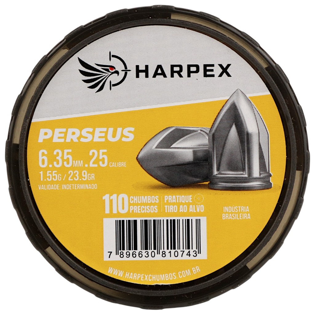 Chumbinho Harpex Perseus Alta Penetração 6.35mm (.25) - 110un em Oferta na Shopee