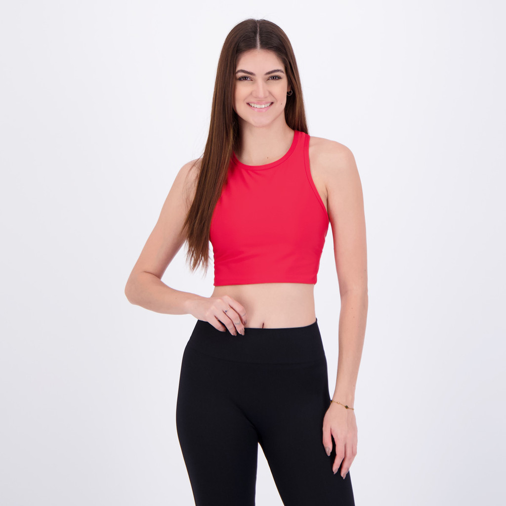 Top Fila Train Long Elastic II Feminino Vermelho