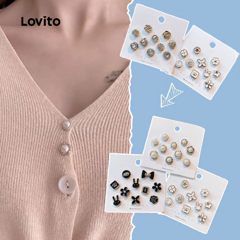 Lovito Broches de Luxo leve LCS28A125 em Oferta na Shopee